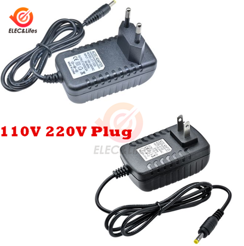 Adaptador de fuente de alimentación de 100-240V CA a cc 12V 2A, adaptador de cargador, enchufe estándar de la UE y EE. UU., 4,0mm x 1,7mm para lámpara de tira LED conmutada ► Foto 1/6