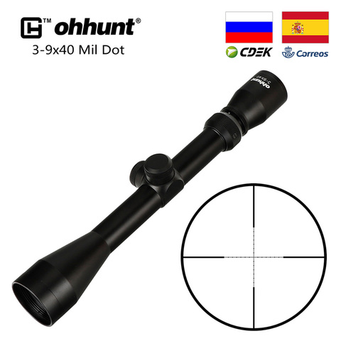 Mira telescópica táctica ohhunt 3-9X40 Optics, telémetro o Mil Dot, retícula, ballesta, Rifle de caza, alcance con anillos de montaje ► Foto 1/6