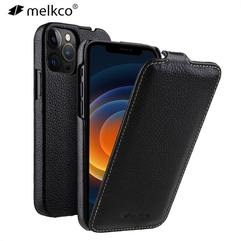 Funda de cuero genuino para teléfono móvil iPhone, carcasa de lujo con tapa Vertical para teléfono móvil iPhone 12 Pro Max 11 X Xr Xs Max 7 8 ► Foto 1/6