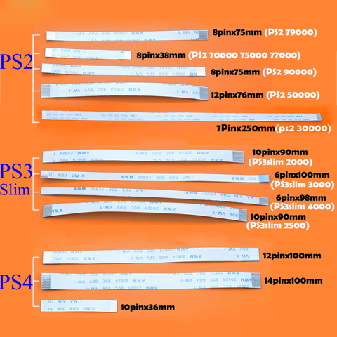 Cable flexible de cinta de conmutación para reinicio de potencia, pieza de reparación del controlador, para PS2 30000, 5W, 90000, PS3 slim 2000, PS4, 10 pines, 12 Pines, 14 pines ► Foto 1/4