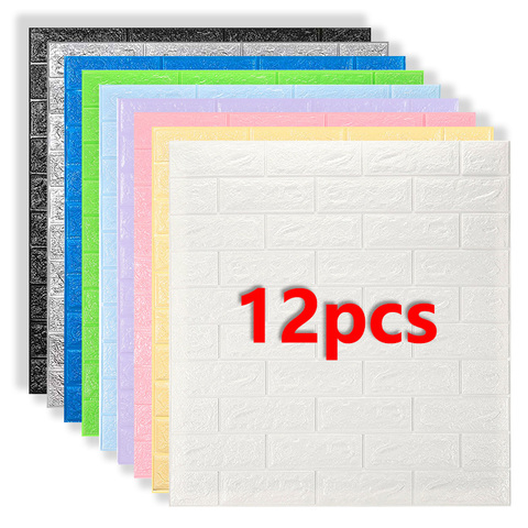 Pegatinas de pared 3D de imitación de ladrillo para decoración de dormitorio, sala de papel tapiz autoadhesivo para estar, cocina, TV, fondo, decoración del hogar ► Foto 1/6