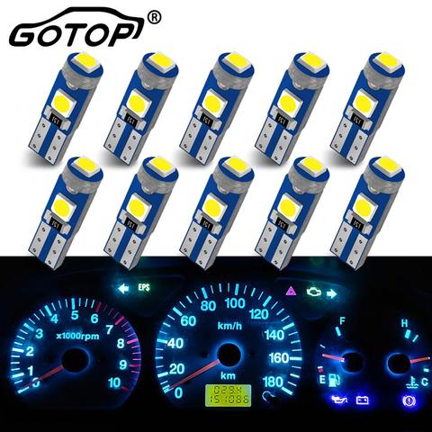 10 Uds T5 Led Bombilla Super brillante 3SMD 3030 fichas W1.2W W3W Led de cuña para coche tablero de lámparas calentamiento indicador instrumento EDE cuña ► Foto 1/6