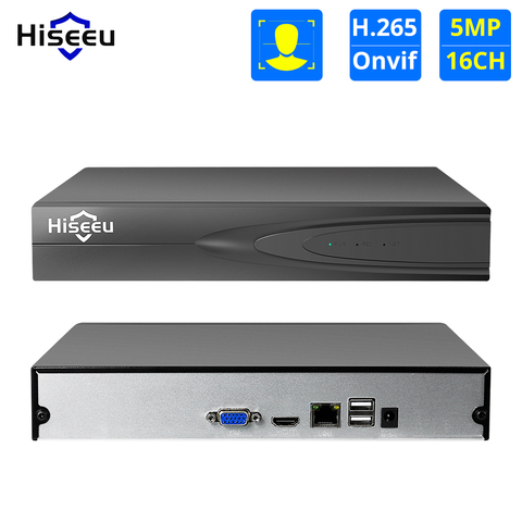 Hiseue H.265 HEVC 8CH 16CH CCTV NVR para 5MP/4MP/3MP/2MP ONVIF 2,0 IP Cámara metal red video recorder P2P para sistema cctv ► Foto 1/6