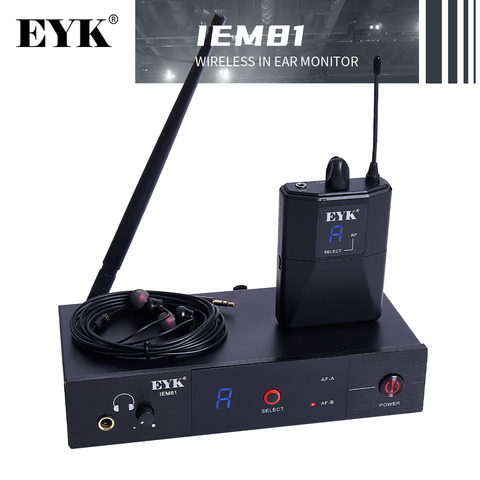 EYK IEM 81 UHF Sistema de monitoreo inalámbrico de un solo canal, 16 frecuencias opcionales, equipado con auriculares internos, adecuado para presentaciones, grabación de video y transmisión en vivo ► Foto 1/6
