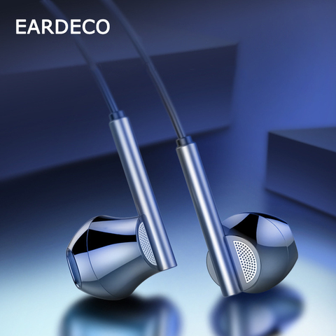 EARDECO intrauditivos-auriculares con micrófono para teléfono móvil, audífonos con cable de 8 núcleos, estéreo dinámico ► Foto 1/6