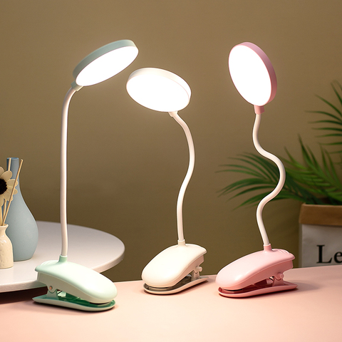 Lámpara de escritorio con abrazadera Led multifunción USB, cuello de cisne Flexible, atenuación táctil, lámpara de mesa con Clip para cama de libro, oficina y ordenador ► Foto 1/6