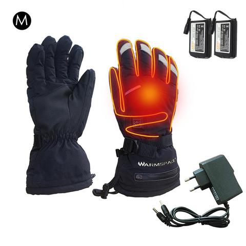 Guantes Térmicos eléctricos para motocicleta, con ajuste de temperatura de 5 velocidades, con baterías de 3600mAh, calentador de manos, guantes de seguridad para esquiar ► Foto 1/6