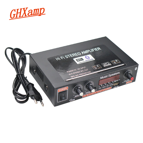 GHXAMP-Amplificador de potencia Digital de 15W x 2 para coche, amplificador de Audio en casa de 2 vías con Bluetooth 4,2, altavoz de 4-16 Ohm, tarjeta TF, Radio FM, DC12V, bricolaje ► Foto 1/6