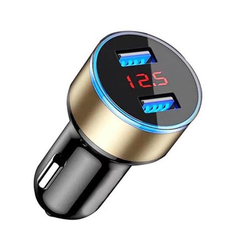 Cargador USB Dual para coche, adaptador QC 3,0, voltímetro LED para mechero, para todo tipo de teléfonos móviles, piezas de repuesto para coche ► Foto 1/6