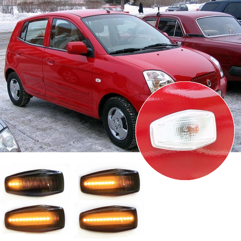 Adecuado para Kia Picanto BA mañana BA 2004 - 2011 negro ahumado LED dinámica indicador lateral de la luz de señal ► Foto 1/5