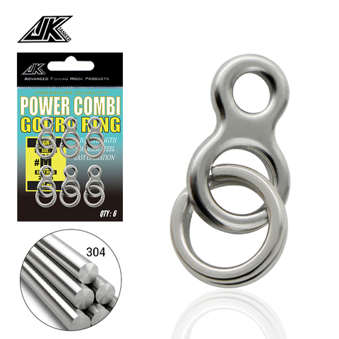 JK-Anillos divididos de pesca de acero inoxidable, LB, señuelo sólido, anillo de bucle, Jig, conectores de cebo, Kit de herramientas de aparejos ► Foto 1/4