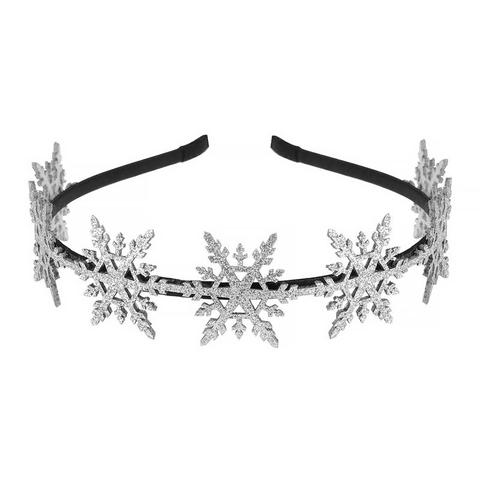 Diadema navideña con forma de copo de nieve brillante para niña, horquillas para el pelo, tocado, suministros para fiesta, gomas adorables para el pelo de Navidad ► Foto 1/6