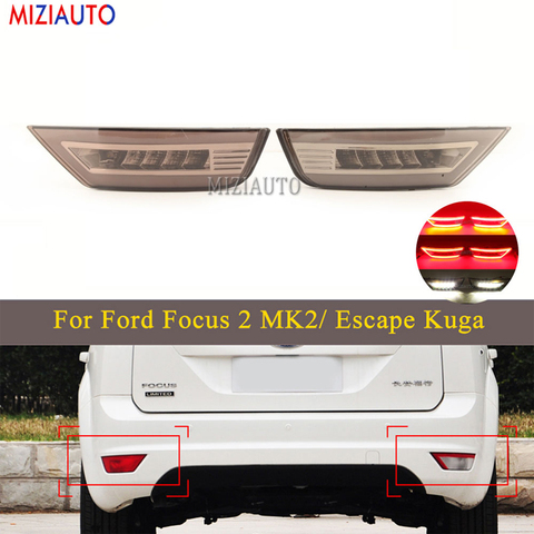 Reflector de parachoques trasero para coche, luz Led para Ford Focus 2 MK2, Escape Kuga, Ecosport, accesorios para coche, lámpara de freno de parada trasera, 1 par ► Foto 1/6