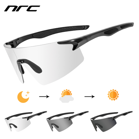 Gafas de ciclismo hombres mujeres bicicleta gafas 1 lente fotocrmica MTB bicicleta de carretera gafas deportes al aire libre gafas de sol, gafas de ciclismo ► Foto 1/6