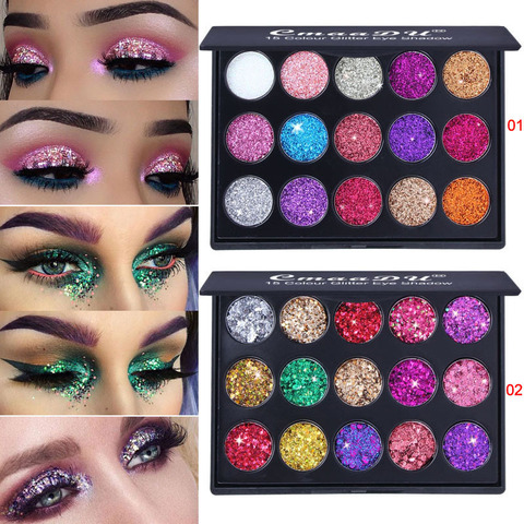 Paleta de sombras para ojos, 15 colores brillantes, pigmento de maquillaje  profesional de ojo, paleta de sombra de ojos de larga duración - Historial  de precios y revisión | Vendedor de AliExpress -