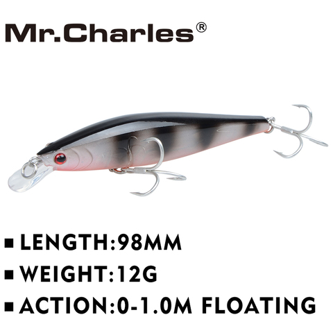 El Sr. Charles CMC013 señuelo De Pesca 98mm/12g 0-1,0 m cebo duro flotador Super hundiendo Minnow Crankbait señuelos Isca De Pesca ► Foto 1/6