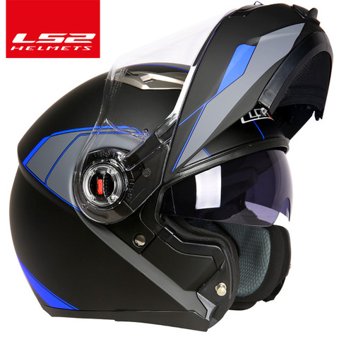 Nuevo LS2 FF370 moto rcycle casco con lentes dobles visera interior casque moto LS2 abatible hacia arriba modular carreras de la CEPE de certificación ► Foto 1/5