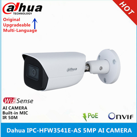 Cámara Original Dahua International versión IPC-HFW3541E-AS 5MP Bullet WizSense con micrófono integrado IR50M POE cámara de IA ► Foto 1/2