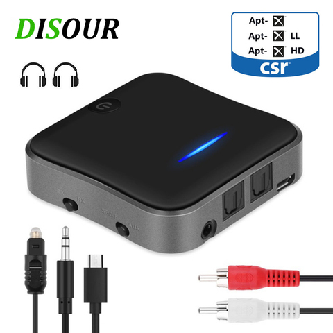 Receptor y transmisor de audio para dispositivos electrónicos, adaptador inalámbrico para música, CSR8675, TV y PC, con clavija Aux RCA/SPDIF/3.5 mm, modelo B19 ► Foto 1/6