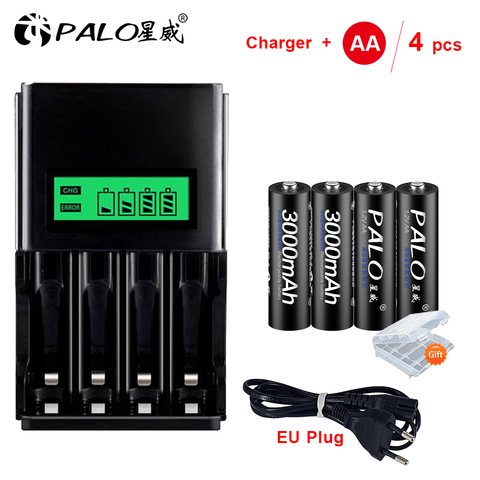 PALO-pilas AA originales de 1,2 V, baterías recargables de Ni-MH, batería precargada para linterna, micrófono y cámara, 16 Uds. ► Foto 1/6