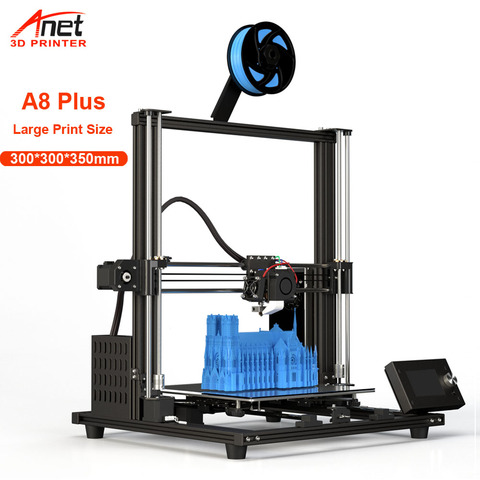 Impresora 3D Anet A8 Plus de 300x300x350mm actualizada, Kit de impresión 3D de escritorio de alta precisión poco ruidoso, USB, conexión de tarjeta SD ► Foto 1/6