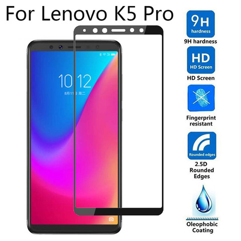 Protector de pantalla de vidrio templado para Lenovo K5 Pro, Protector de pantalla de vidrio templado negro 9H 5D para Lenovo K5pro L38041, película protectora de versión Global ► Foto 1/6