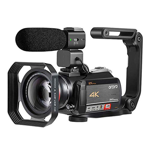 Ordro-cámara de vídeo AC5 con Zoom óptico profesional, videocámara 4K, 12X, para YouTube, Vlog, Blogger, transmisión en vivo ► Foto 1/6