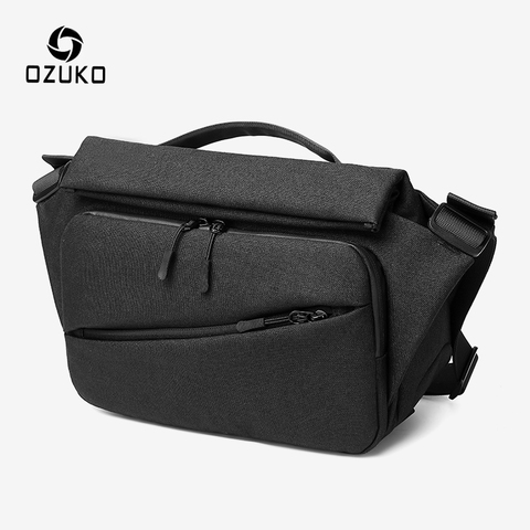 OZUKO-bandolera multifunción para hombre, impermeable con carga USB bolso de hombro, de viaje ► Foto 1/6