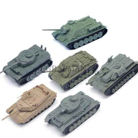 1/100 4D montar tanque de la II Guerra Mundial, Alemania Tigre EE. UU. M1A2 Unión Soviética tanques de plástico modelo de bloques de construcción de juguete ► Foto 1/1