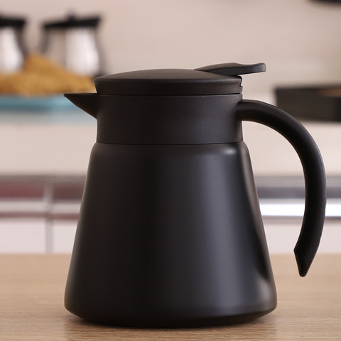 Térmico para café jarra de té olla-304 doble pared de acero inoxidable aislado al vacío genial contacto manejar caliente y frío Retención de 600ml ► Foto 1/4