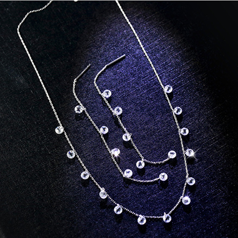 Conjunto de collar con colgante de circonita múltiple para mujer, Gargantilla Simple de Plata de Ley 925 brillante, colgante de circularidad, regalo para mujer NK047 ► Foto 1/6