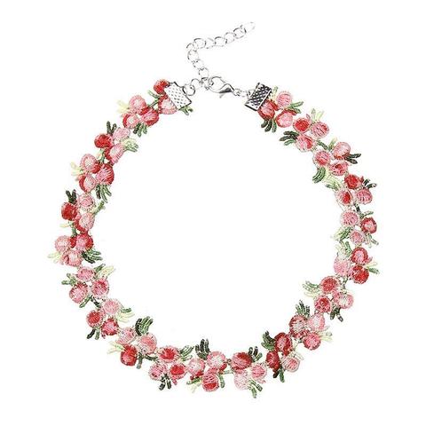 Colgante romántico de flores para mujer y niña, Gargantilla con flores, accesorios de joyería de encaje, 1 unidad ► Foto 1/6