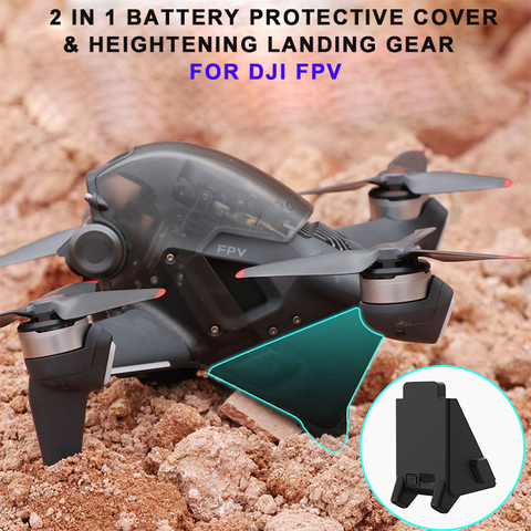 Cubierta protectora de batería de silicona para Dron DJI FPV, 2 en 1, extensor de altura, equipo de aterrizaje para Dron DJI FPV, Combo de accesorios para Dron ► Foto 1/6