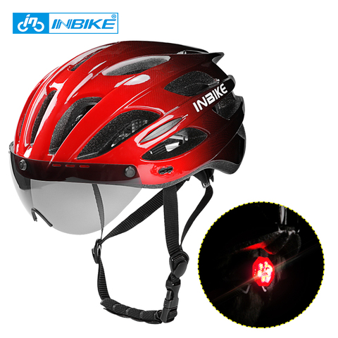 INBIKE-casco de seguridad para bicicleta para hombre y mujer, Casco de Bicicleta de carretera de ciclismo de montaña con luz trasera, especial ► Foto 1/6