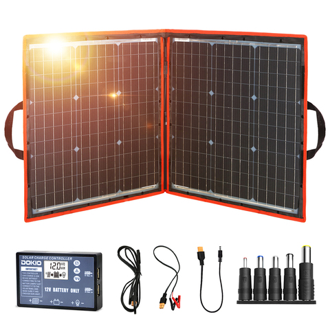 Dokio 80W Panel Solar 12 V/18 V Flexible Foldble del Panel Solar del usb célula Solar portátil Kit de barcos/Panel Solar de Camping por fuera ► Foto 1/6