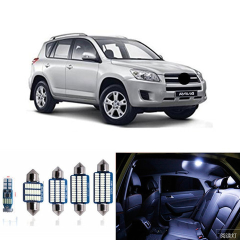 10 Uds luces interiores para automóvil bombillas LED de coche Kit para Toyota RAV4 2006-2012 mapa cúpula luz de placa de licencia 12V Led blanco azul rosa ► Foto 1/6