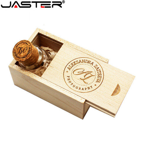 JASTER de vidrio botella de deriva botella con corcho USB Flash Drive (transparente) pendrive 4 GB 8 GB 16 GB 32 GB de moda actual de regalo de botella caliente ► Foto 1/6