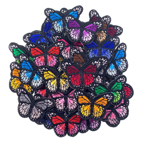 Parches de mariposa bordadas para ropa, accesorios de tela para manualidades, 3,0x4,4 cm, 5 uds. ► Foto 1/6