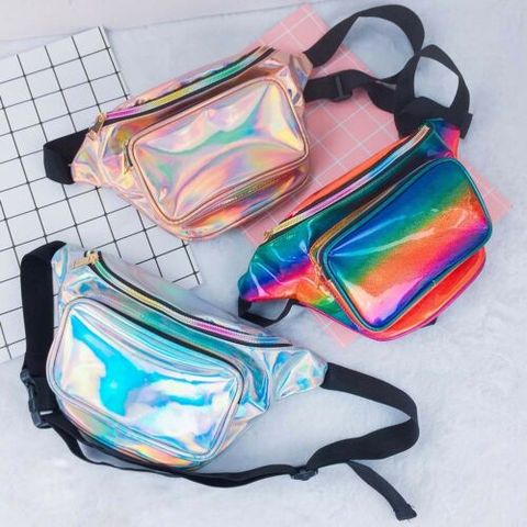 Moda Reversible lentejuelas brillo riñonera cinturón riñonera cadera bolso, bolso de cartera bolsa organizador de viajes ► Foto 1/6
