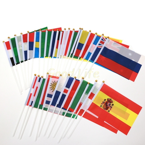Banderas de mano con bastones para equipos de fútbol, 36 Uds., 2022 ► Foto 1/6