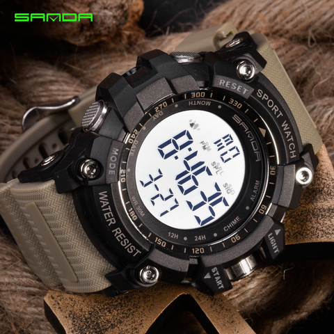 Reloj deportivo para hombre, cronógrafo Digital, resistente al agua, con cuenta regresiva, doble horario, Shock, Masculino, 2022 G ► Foto 1/6