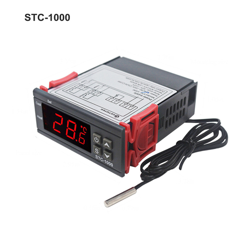 Controlador de temperatura Digital LCD termostato STC-1000 1m Sensor NTC regulador del termostato calentador enfriador dos relés de salida ► Foto 1/6