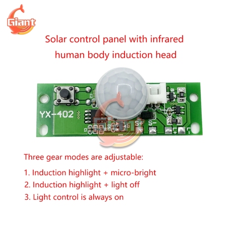 Placa de circuito de lámpara Solar de inducción humana infrarroja, módulo de Sensor de Control de luz de pared, Panel de Controlador de luz de pared PIR, 25S, 3,2 V, 3,7 V ► Foto 1/6