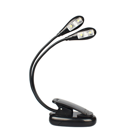 Super ajustable de doble Polo lámpara de libro clip para cuellos de cisne LED lámpara para soporte de música y lectura de libros Libro de La Luz luz Led ► Foto 1/6