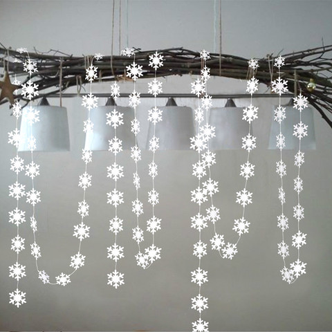 4m copos de nieve papel Garland adornos navideños para el hogar Navidad adornos colgantes de árbol de Navidad DIY Noel decoración de año nuevo regalo de 2022 ► Foto 1/6