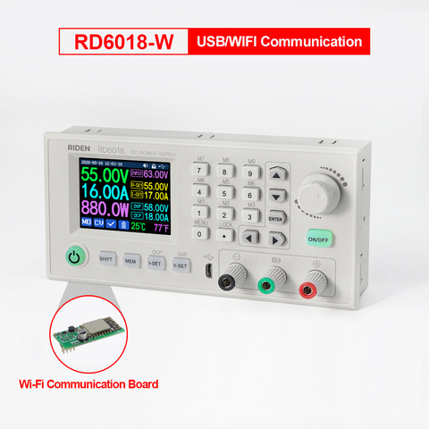 RD RD6018 RD6018W WiFi USB módulo de fuente de alimentación de reducción de voltaje de CC a CC convertidor Buck voltímetro multímetro 60V 18A ► Foto 1/6