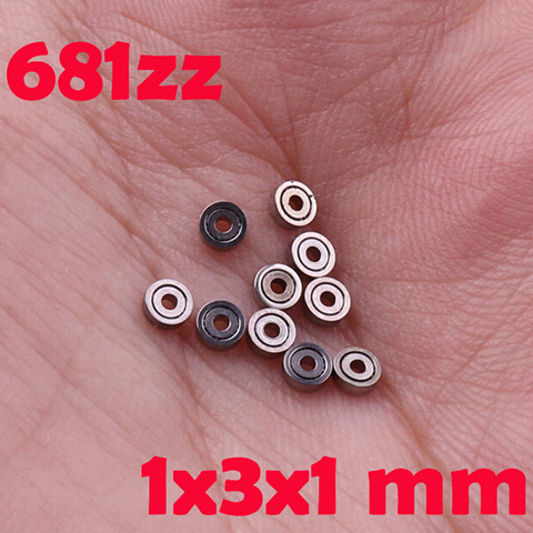 Gran oferta 10 Uds 681ZZ miniatura cojinetes a bolas Mini abierto de Metal Micro rodamiento 1x3x1mm ► Foto 1/6