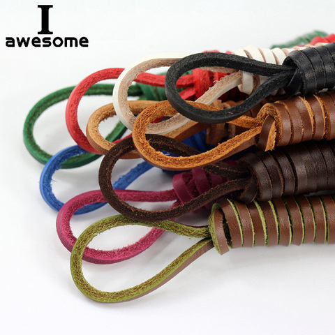 Cordones de piel auténtica de 80cm-180cm, 1 par de cordones de piel sintética, cordones de zapatos y botas, venta al por mayor ► Foto 1/6