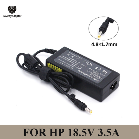 Cargador de ordenador portátil de 18,5 V, 4,8 a, 1,7x6720mm, 65W, reemplazo del adaptador de corriente para HP Compaq 500 s 510 520 530 540 550 620 625 G3000 ► Foto 1/6