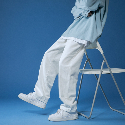 Los hombres de Color Harem Jeans Blanco/Negro hombre coreano sueltos, pantalones de Denim Streetwear Hombre Pantalones casuales pantalones de 6 colores ► Foto 1/6